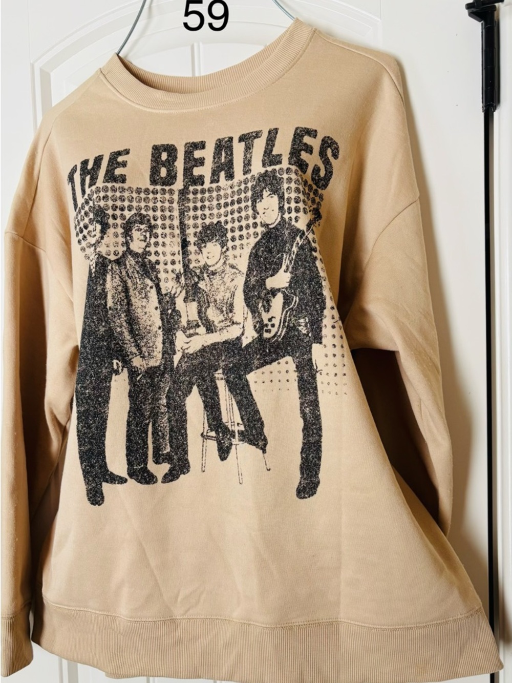 The Beatles Beige Graphic Crewneck Sweatshirt